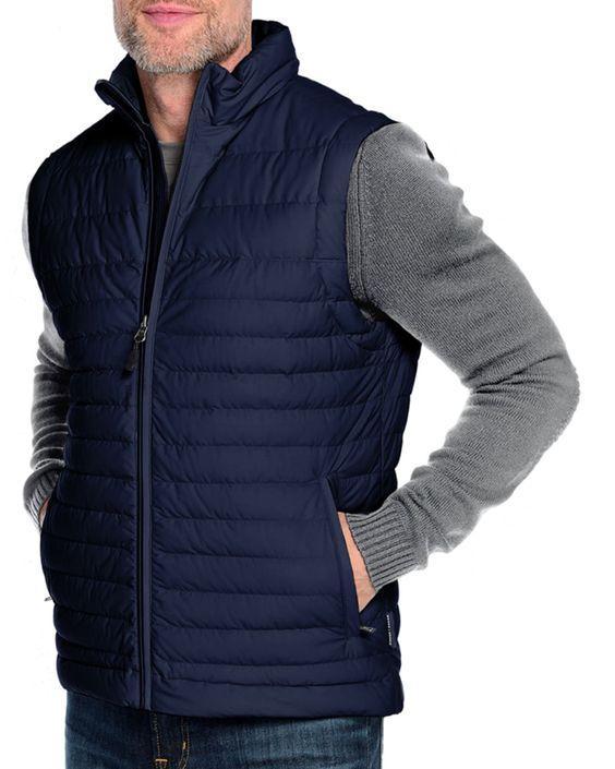 Men's Hooded Neck Polyester Bomber Jacket - 1 Pc in Blue