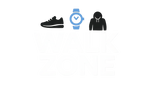 create a logo for my shopify store name "walk zone" with products shoes watch and hoodies
